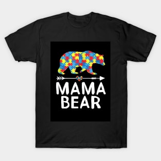 Autism Puzzle Mama Bear Funny Mothers Gift T-Shirt